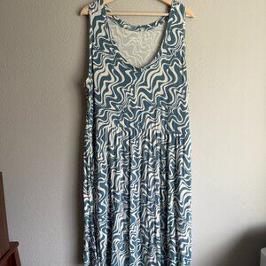 Ava & Viv 2X Stretchy Asymmetrical Hem Sleeveless Dress